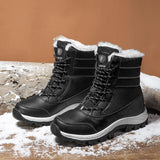 Women's Snow Boots Winter Waterproof Ankle Boots Warm Outdoor Fashion Lace-Up US