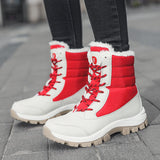Women's Snow Boots Winter Waterproof Ankle Boots Warm Outdoor Fashion Lace-Up US