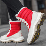 Women's Snow Boots Winter Waterproof Ankle Boots Warm Outdoor Fashion Lace-Up US
