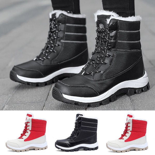 Women's Snow Boots Winter Waterproof Ankle Boots Warm Outdoor Fashion Lace-Up US