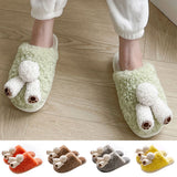 Womens Mens Plush Slippers Slip On Anti Slip Winter Warm Comfortable Shoes
