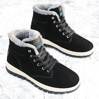 Men Ankle Boots Flat Shoes Sneakers Winter Warm Snow Boot Lace Up Round Toe Shos