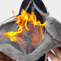 Men Ankle Boots Flat Shoes Sneakers Winter Warm Snow Boot Lace Up Round Toe Shos
