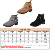 Ladies Buckle Chunky Heel Ankle Boots Round Toe Comfort Work Office Short Boots