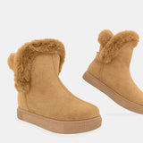 Womens Slip-On Snow Boot Buckle Warm Winter Lightweight Non-Slip Soft Ankle Shoe