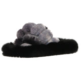 Womens Furry Slip On Slippers Comfortable Winter Warm Shoes Indoor House Sliders