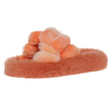 Womens Furry Slip On Slippers Comfortable Winter Warm Shoes Indoor House Sliders