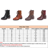 Women's Combat Boots Lace Up Round Toe Block Heel Comfortable Ankle Booties US