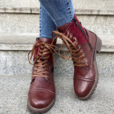 Women's Combat Boots Lace Up Round Toe Block Heel Comfortable Ankle Booties US
