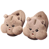 Womens Funny Warm Animal Slippers Furry Pink Pig Cute Cartoon Slippers House US