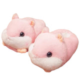 Womens Funny Warm Animal Slippers Furry Pink Pig Cute Cartoon Slippers House US