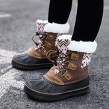 Kids Girls Boys Winter Thermal Warm Winter Faux Fur Durable Rubber Sole Boots US