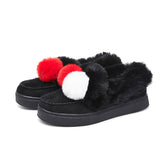 Womens Furry Lined Moccasin Ladies Winter Warm Flat Shoe Ankle Bootie Loafers