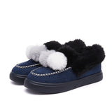 Womens Furry Lined Moccasin Ladies Winter Warm Flat Shoe Ankle Bootie Loafers