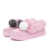 Womens Furry Lined Moccasin Ladies Winter Warm Flat Shoe Ankle Bootie Loafers