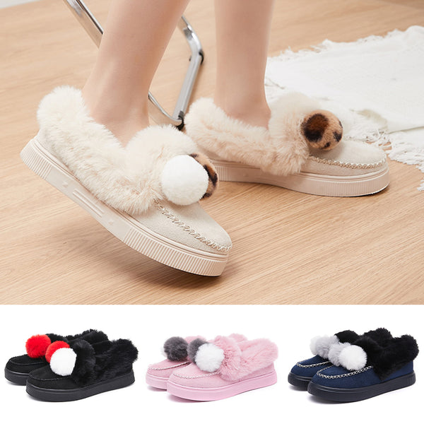 Womens Furry Lined Moccasin Ladies Winter Warm Flat Shoe Ankle Bootie Loafers