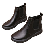 Womens Ankle Chelsea Vintage Boots Ladies Casual Flats Slip On Winter Shoes Size