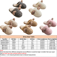 Adult Unisex Plush Winter Warm Slippers Closed Toe Backless Winter Casual Shoes