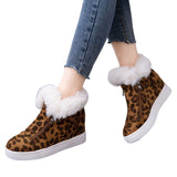 Womens Platform Hidden Wedge Sneake Zipper Ankle Boots Furry Velvet Comfy Shoes