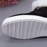 Womens Platform Hidden Wedge Sneake Zipper Ankle Boots Furry Velvet Comfy Shoes