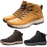 Mens Winter Ankle Boots Keep Warm Outdoor Short Boot Lace Up Flat High Top Shoes