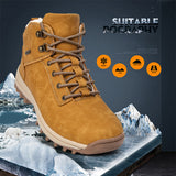 Mens Winter Ankle Boots Keep Warm Outdoor Short Boot Lace Up Flat High Top Shoes