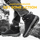 Mens Winter Ankle Boots Keep Warm Outdoor Short Boot Lace Up Flat High Top Shoes