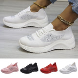 Women Athletic Shoes Lightweight Sneakers Lace Up Flat Running Tennis Shoes Size