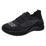 Women Athletic Shoes Lightweight Sneakers Lace Up Flat Running Tennis Shoes Size