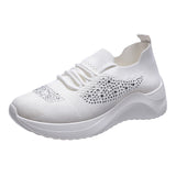Women Athletic Shoes Lightweight Sneakers Lace Up Flat Running Tennis Shoes Size
