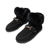 Womens Furry Ankle Boots Snow Bootie Slip On Flat Winter Warm Booties  Moccasins