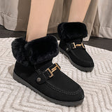 Womens Furry Ankle Boots Snow Bootie Slip On Flat Winter Warm Booties  Moccasins
