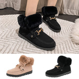 Womens Furry Ankle Boots Snow Bootie Slip On Flat Winter Warm Booties  Moccasins