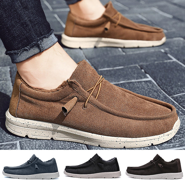 Mens Flats Shoe Loafers Plush Lined Slip On Boat Shoes Outdoor Trainers Sneakers
