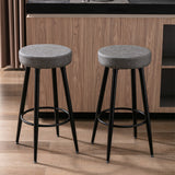 Gplesas Durable Barstool Round Shape Mordern Chairs 2-Pcs Set Sturdy Bar Stools Furniture Counter Kitchen
