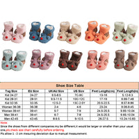 Family Matching Flat Heel Plush Slippers Closed Toe Anti-slip Winter Casual Boot