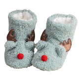 Family Matching Flat Heel Plush Slippers Closed Toe Anti-slip Winter Casual Boot