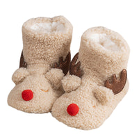 Family Matching Flat Heel Plush Slippers Closed Toe Anti-slip Winter Casual Boot