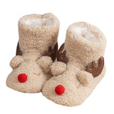 Family Matching Flat Heel Plush Slippers Closed Toe Anti-slip Winter Casual Boot