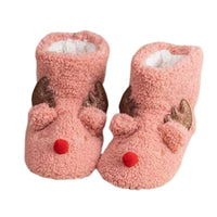 Family Matching Flat Heel Plush Slippers Closed Toe Anti-slip Winter Casual Boot