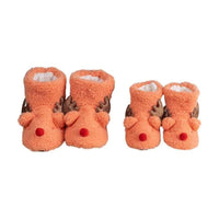 Family Matching Flat Heel Plush Slippers Closed Toe Anti-slip Winter Casual Boot