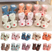Family Matching Flat Heel Plush Slippers Closed Toe Anti-slip Winter Casual Boot