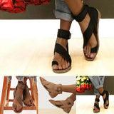 Women's Gladiator Sandals Summer Beach Flat Buckle Casual  Dress Fashion Shoes