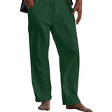 Mens Pants Elastic Drawstring Waist Lightweight Summer Trousers