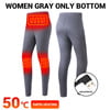 Ploreser Heated Underwear Shirt with Pants Washable USB Charging Electric Thermal Heating Insulated Clothes with 3 Level Temperature Setting Cold-Proof Underwear Men/Women Outdoor Winter Heating