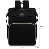 Large Backpack Diaper Bag with Changing Station, Foldable Crib Baby Bed Mommy Travel Nursing Bag Waterproof Tote Shoulder Nappy Bag Bottle Insulated Bag