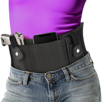 Ruggens Belly Band Holster for Concealed Carry - Breathable Neoprene Waist Holster for Men and Women Fits Glock, Ruger LCP, S&W M&P 40 Shield Bodyguard, Sig Sauer, Ruger, Kahr, Beretta, 1911, etc