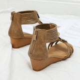 Ferndule Wedge Sandals for Women Open Toe Casual Summer Roman High Heel Beach Shoes