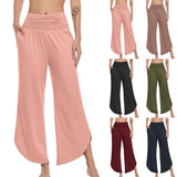 Women High Waist Pleated Pants Ladies Stretch Pajama Pant With Pocket Running Yoga Casual Loose Trousers