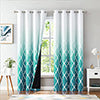 1 Piece Gradient Color Room Darkening Curtain Grommet Blackout Window Curtain Eyelet Ring Top Window Drapes Thermal Insulated Curtain Panel